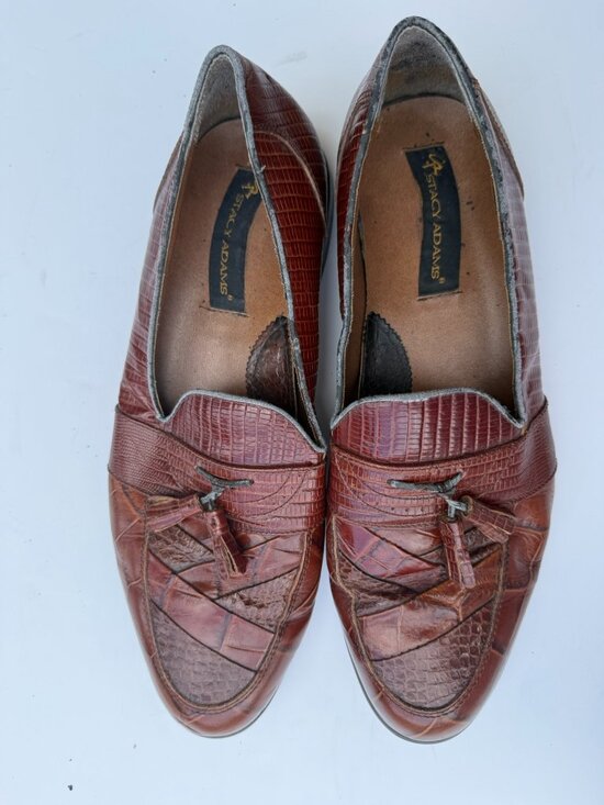 Stacy Adams 23121‑03 Genuine Snake Dress Shoes – Size 13W – Light Brown main image 4